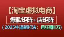 淘宝虚拟电商，2025牛逼新打法：爆款矩阵+店矩阵