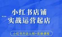 小红书店铺实战运营起店，小红书开店认知+实操课程