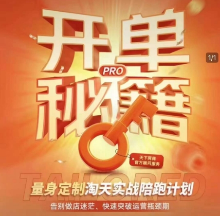 淘宝开单秘籍PRO,量身定制淘天实战陪跑计划,告别做店迷茫、快速突破运营瓶颈期(更新)