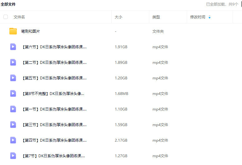 莫那DK日系伪厚涂头像团练课2024【画质高清有笔刷】