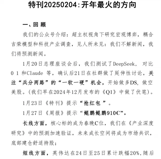 北海南山20250204付费文-特刊行业洞察：开年最火的方向
