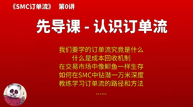 【熊猫玩币】熊猫交易学社 黄金VIP 系统课13-SMC订单流