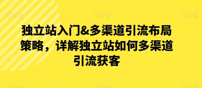 优乐出海独立站入门&多渠道引流布局策略,详解独立站如何多渠道引流获客