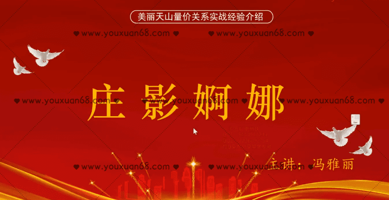 量学云讲堂冯雅丽2024庄影婀娜第8期课程正课系统课+收评