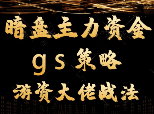 平民翻身暗盘主力资金 gs策略方法 游资大佬战法教学视频