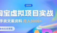 淘宝虚拟项目垂直玩法，新手卖文案资料，月入5k+