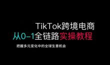 TikTok跨境电商从0-1全链路全方位实操教程，把握多元变化中的全球生意机会