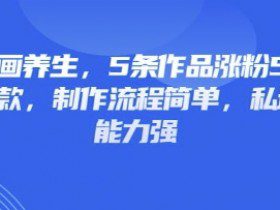 3D动画养生，5条作品涨粉5万，条条爆款，制作流程简单，私域变现能力强