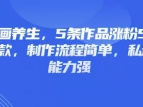 3D动画养生，5条作品涨粉5万，条条爆款，制作流程简单，私域变现能力强