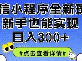 微信小程序全新玩法，新手也能实现日入3张【揭秘】