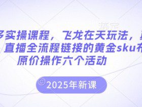 拼多多实操课程，飞龙在天玩法，真实案例，直播全流程链接的黄金sku布局原价操作六个活动