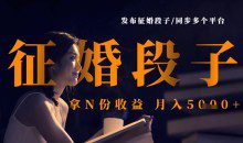 发布征婚段子，同步多个平台，拿N份收益，月入5k（揭密）