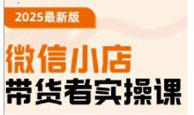 2025最新版微信小店带货者实操课，基础操作到高级运营技巧，快速上手