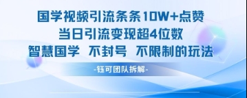 国学视频引流条条10W+点赞当日引流变现超4位数