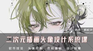 枸杞叶二次元插画头像设计系统课2024【画质高清只有视频】