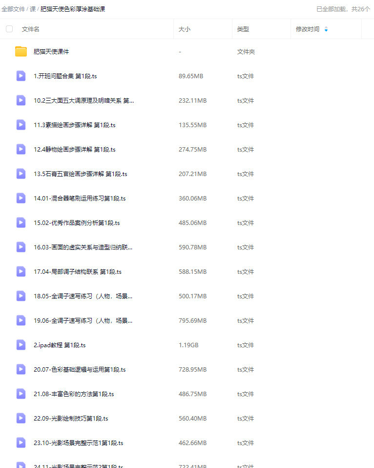肥猫天使色彩厚涂基础课2024【画质还可以有课件笔刷】
