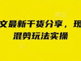 小说推文最新干货分享，现言剧情混剪玩法实操