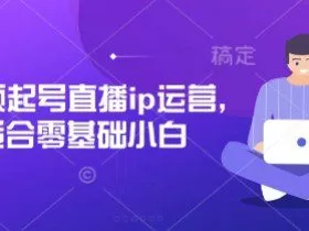 短视频起号直播ip运营，适合零基础小白