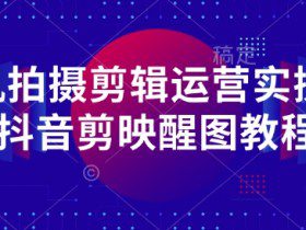 手机拍摄剪辑运营实操课-抖音剪映醒图教程