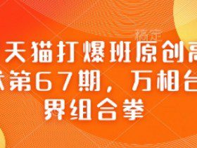 淘宝天猫打爆班原创高阶技术第67期，万相台无界组合拳