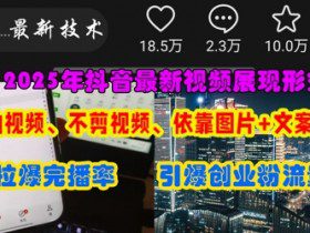 抖音最新视频展现形式，不拍视频、不剪视频、依靠图片+文案助推热门，引爆创业粉