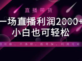 半无人直播带货，一场利润数张，适合所有平台玩法，小白也可轻松