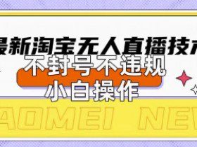 2025年淘宝无人直播带货10.0.全新技术，不违规，不封号，纯小白操作，日入数张【揭秘】