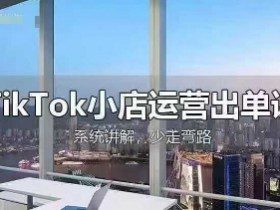 TikTok小店运营出单课，从开店选品、运营出单、发货回款，进行全流程讲解