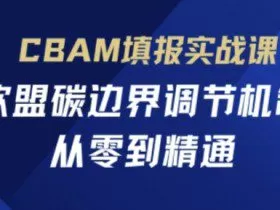 CBAM填报实战课，欧盟碳边界调节机制，从零到精通