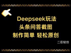 Deepseek头条问答截图，制作简单，轻松原创
