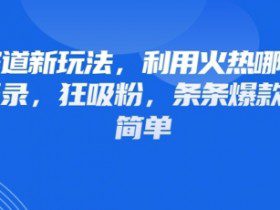 情感赛道新玩法，利用火热哪吒IP做情感语录，狂吸粉，条条爆款，操作简单
