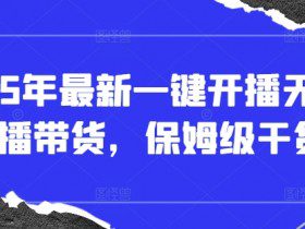 2025年最新一键开播无人直播带货，保姆级干货