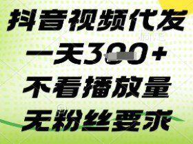 抖音视频代发一天3张+，不看播放量，无粉丝要求【揭秘】