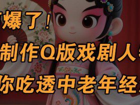 用Ai制作Q版戏剧人物，手把手教你吃透中老年经济，5分钟一个成品，多渠道变现