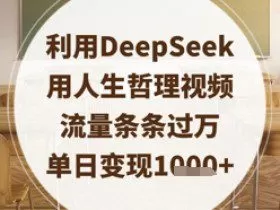 利用DeepSeek用人生哲理视频，流量条条过万，单日变现数张