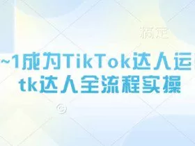 从0~1成为TikTok达人运营，tk达人全流程实操