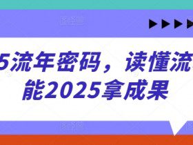 2025流年密码，读懂流年赋能2025拿成果