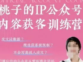 桃子IP公众号内容获客训练营(第3期)，一门让你公众号从0到商业闭环的课程