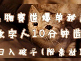 宠物赛道爆单秘籍：AI+数字人10分钟造爆款，日入1k