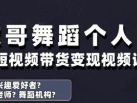 抖音舞蹈账号运营与变现实战课，舞蹈个人ip短视频带货变现