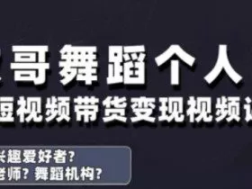 抖音舞蹈账号运营与变现实战课，舞蹈个人ip短视频带货变现