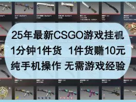 25年最新CSGO游戏挂G，1分钟1件货，1件货挣10元，纯手机操作，无需游戏经验【揭秘】