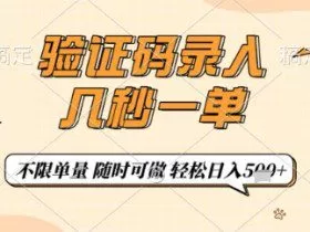 验证码录入，几秒钟一单，只需一部手机即可开始，随时随地可做，每天5张+【揭秘】