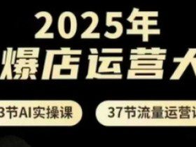 2025年AI爆店运营大课，13节AI实操课+37节流量运营课
