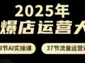 2025年AI爆店运营大课，13节AI实操课+37节流量运营课