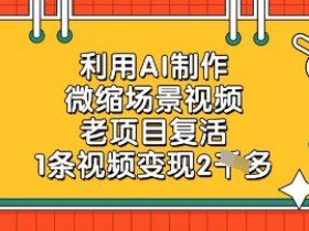利用AI制作微缩场景视频，老项目复活，1条视频变现2k