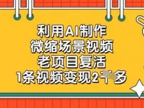 利用AI制作微缩场景视频，老项目复活，1条视频变现2k