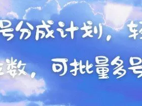 视频号分成计划，轻松日入三位数，可批量多号操作