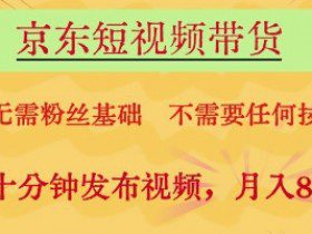 京东短视频带货，无需粉丝基础，不需要任何技术，每天十分钟发布视频，月入8k【揭秘】