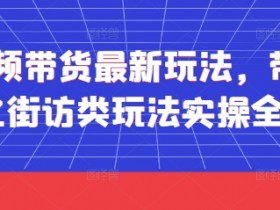 短视频带货最新玩法，带货视频之街访类玩法实操全流程